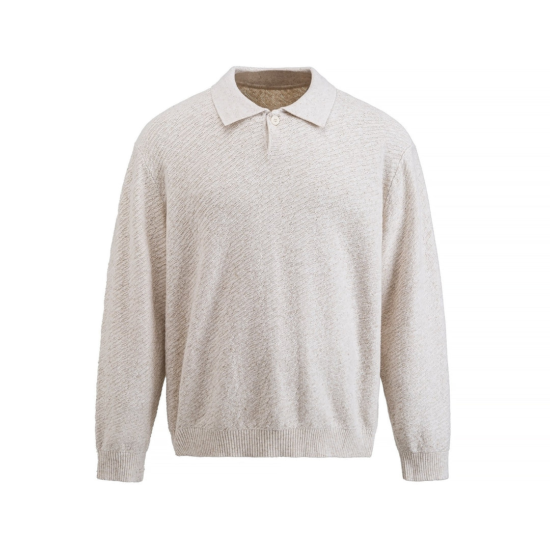 Herren Strick-Poloshirt mit strukturiertem Garn und relaxed Fit Drune