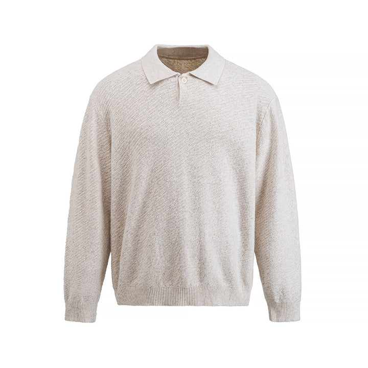 Herren Strick-Poloshirt mit strukturiertem Garn und relaxed Fit Drune