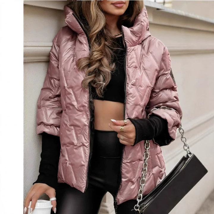 Damen Steppjacke mit hohem Kragen und beschichtetem Obermaterial Drune