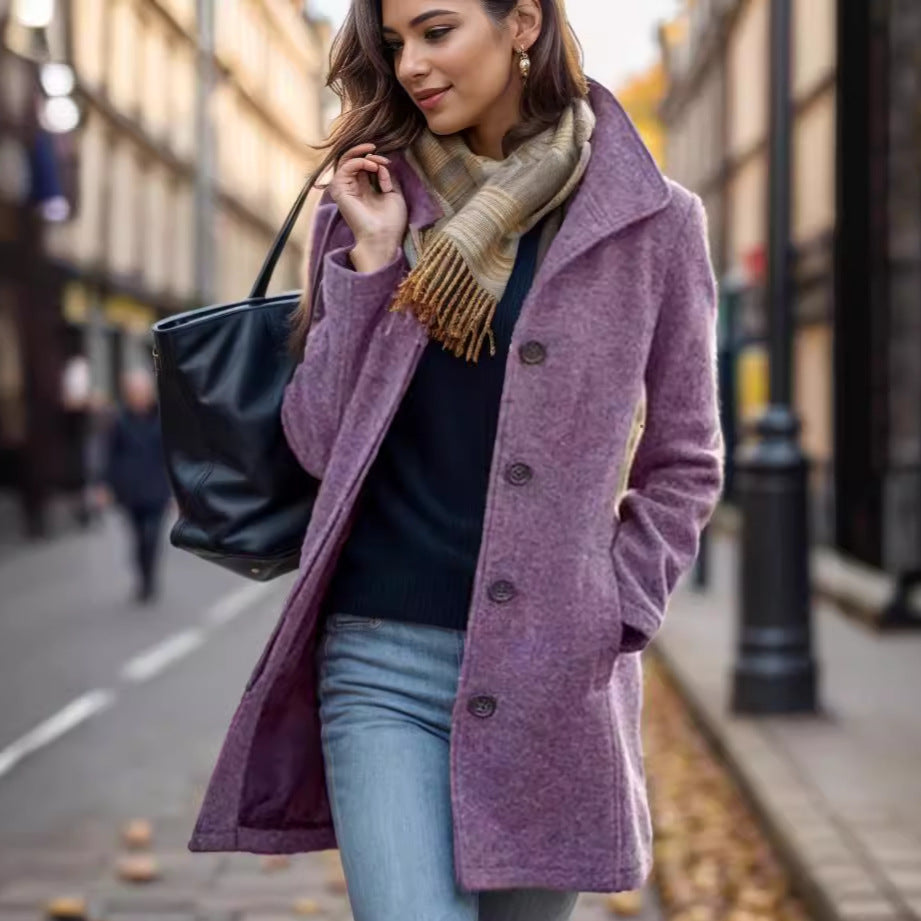 Damen Modellierter Trendmantel Drune