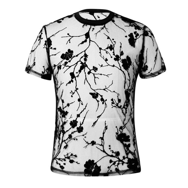 Herren Netz-T-Shirt mit floralem Design und elastischen Abschlüssen Drune