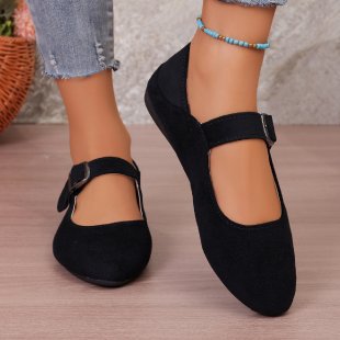 Damen nan elegante Mary-Jane-Ballerina mit verstellbarem Komfortriemen, gepolstertem Fußbett und dezenter Animal‑Prägung Drune