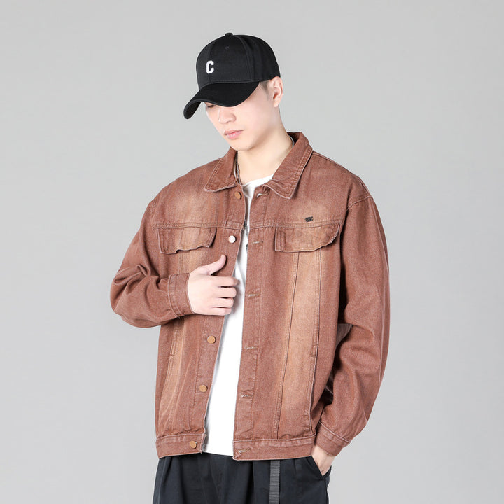 Herren modische Denimjacke mit funktionalen Taschen und lässigem Schnitt Drune