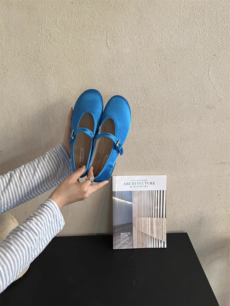 Damen modische Mary Janes mit verstellbarem Riemen und glänzender Oberfläche Drune