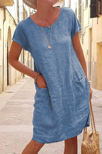 Drune | Leinen Casual Kleid mit Taschen