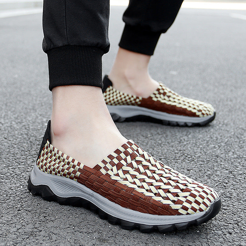 Unisex nan geflochtene elastische Slipper mit leichter dämpfender Sohle Drune