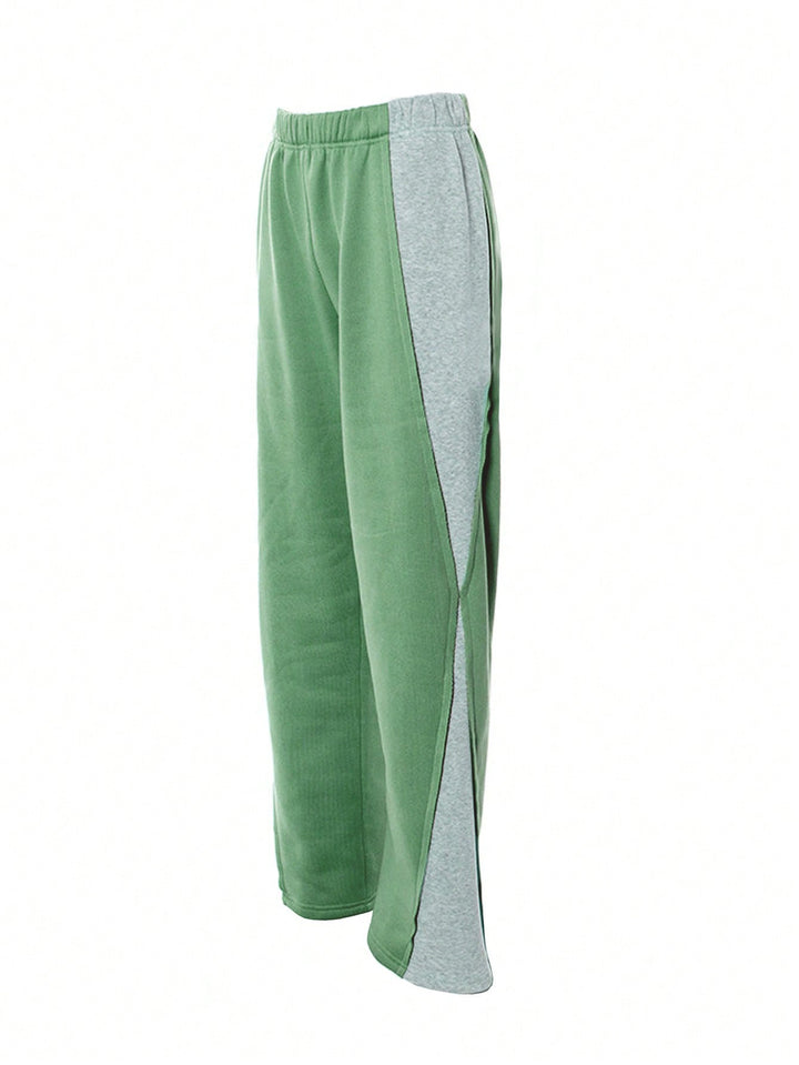 Damen Sportive Jogginghose mit seitlichem Schlitz und Kontrast-Einsatz Drune