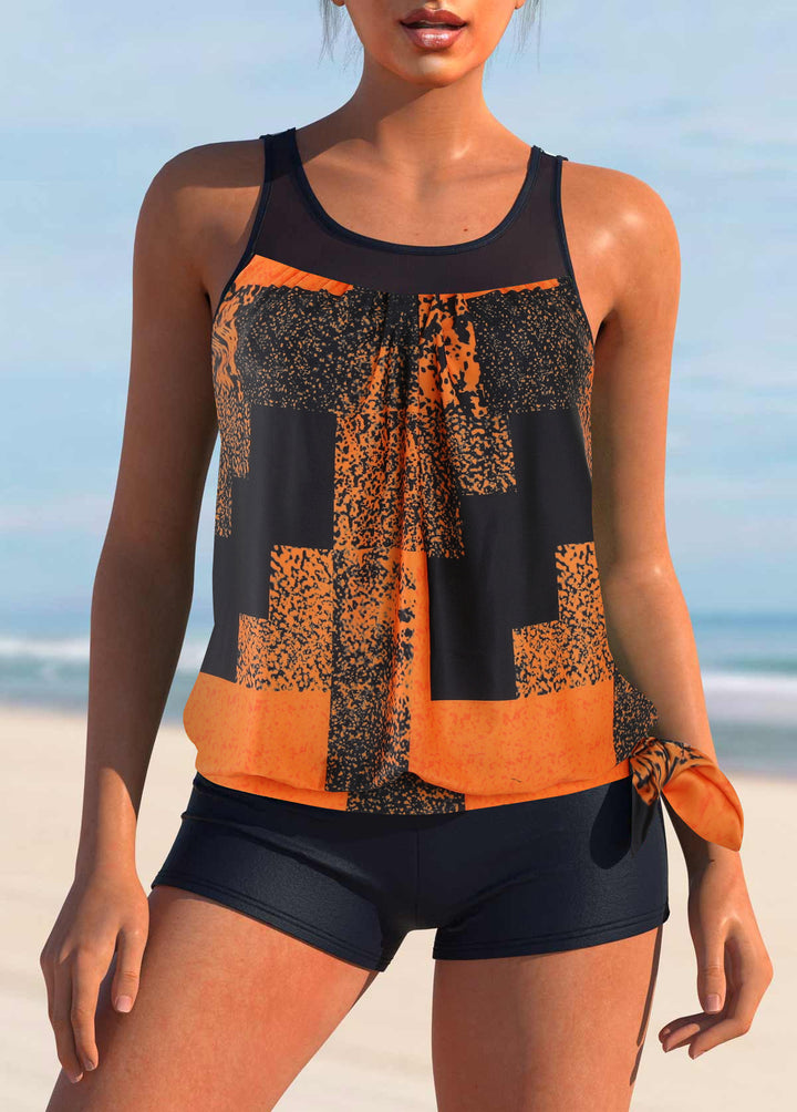 Damen Sportliches Tankini-Set mit Figurschmeichelndem Schnitt Drune