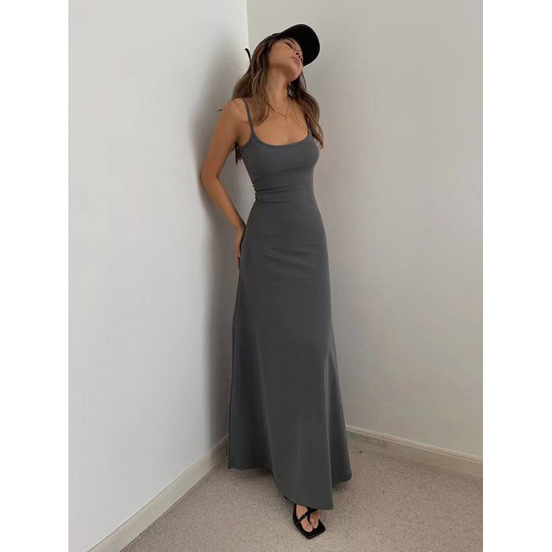 Damen Maxikleid mit elegantem Schnitt und verstellbaren Trägern Drune