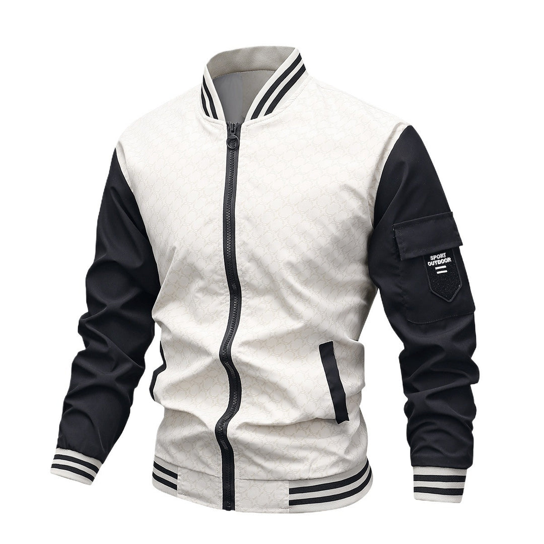 Herren Modische Bomberjacke mit Stehkragen Drune