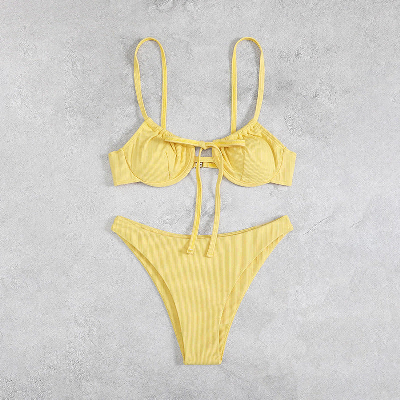 Damen Bikini-Set mit verstellbaren Trägern und raffinierten Rüschendetails Drune