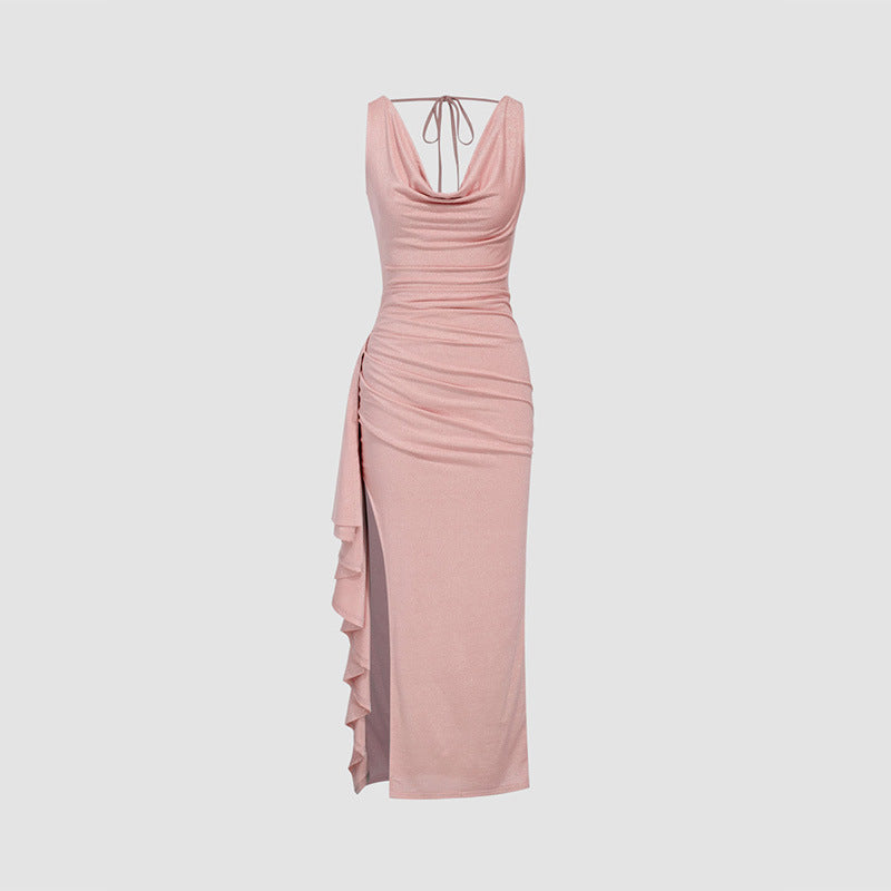 Damen figurbetontes Maxikleid mit elegantem Schnitt und aufregenden Details Drune