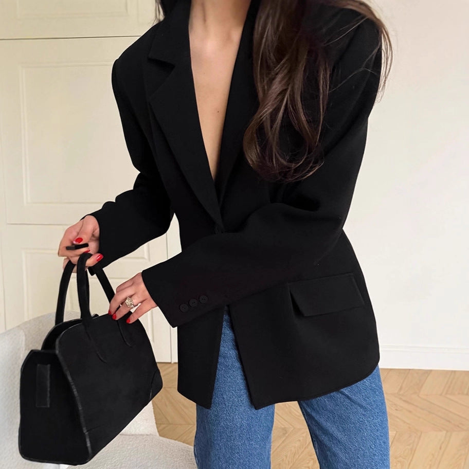 Damen Blazer mit betontem Schnitt und Taschen Drune