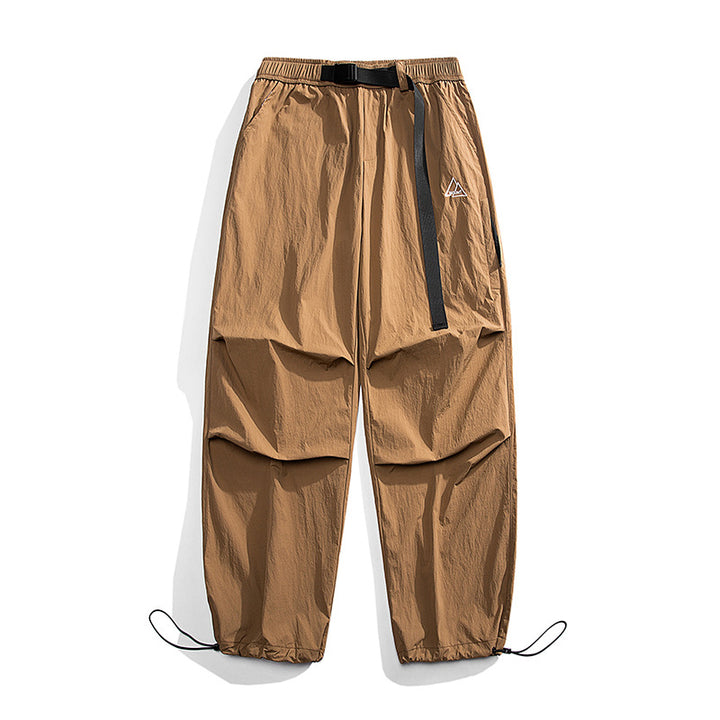 Unisex Lockere Nylon-Cargohose mit elastischem Bund und Knöchelbündchen Drune