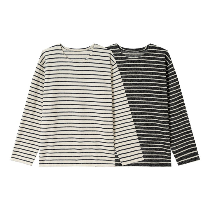 Unisex Marinière‑Langarmshirt aus leichtem Baumwollmix mit geradem Schnitt Drune