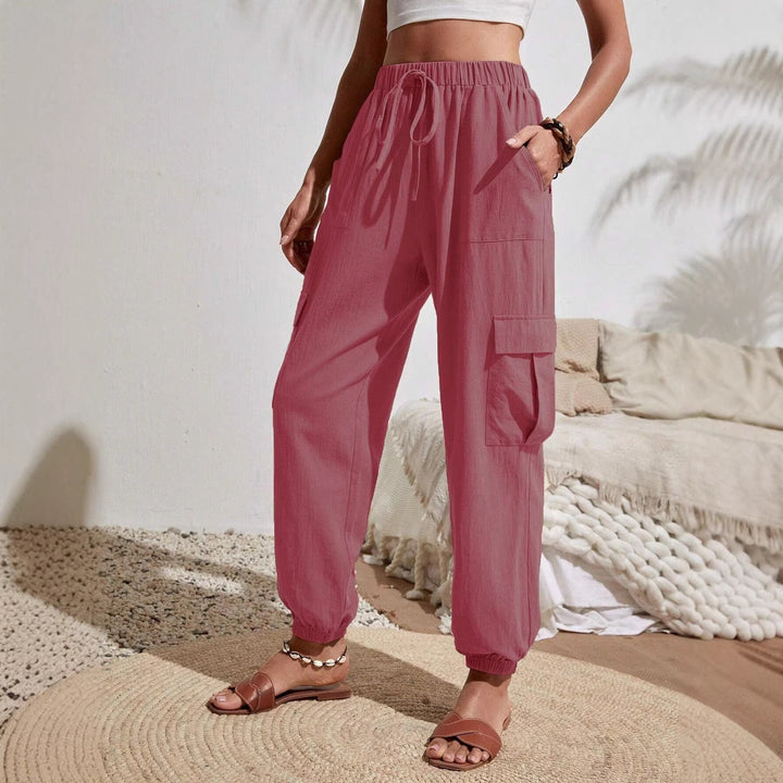 Damen Cargo-Jogginghose mit elastischem Bund, Kordelzug und aufgesetzten Taschen Drune