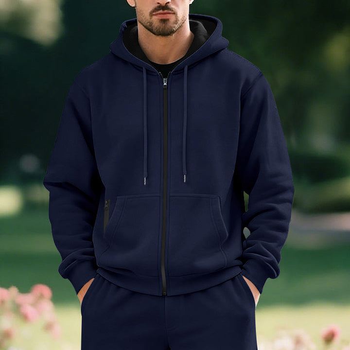 Kapuzenjacke Herren sportlich mit Reißverschluss und Taschen