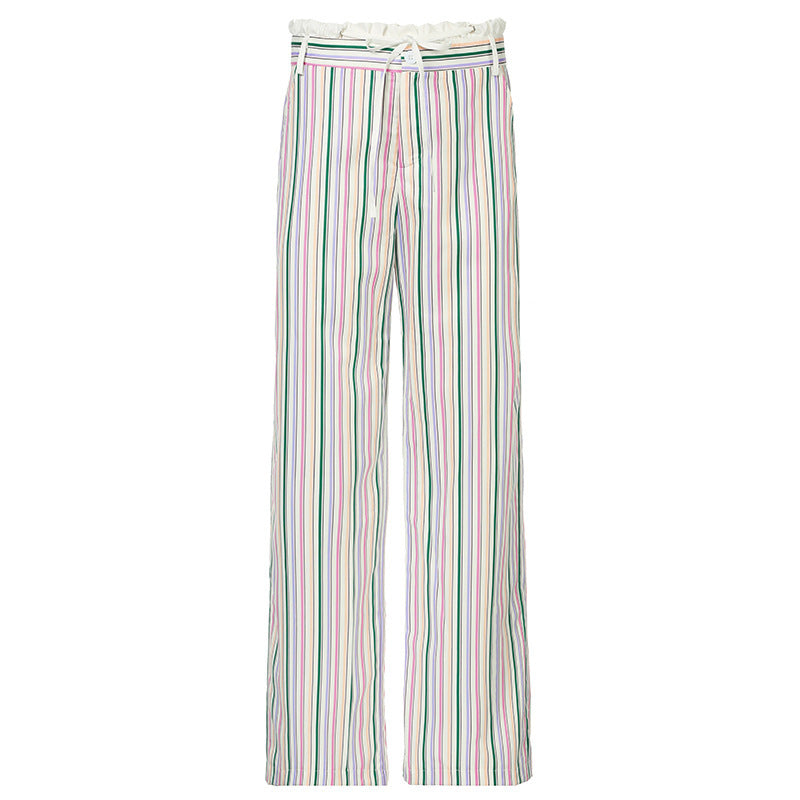 Damen lockere Schlafhose mit eleganten Streifen Drune