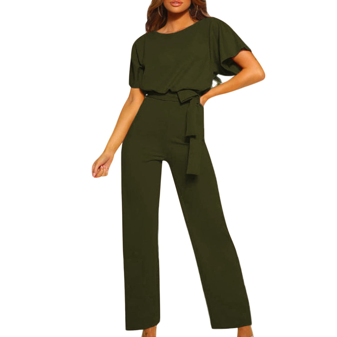 Damen elegantes Set bestehend aus fließender Bluse und weit geschnittenen Hosen Drune