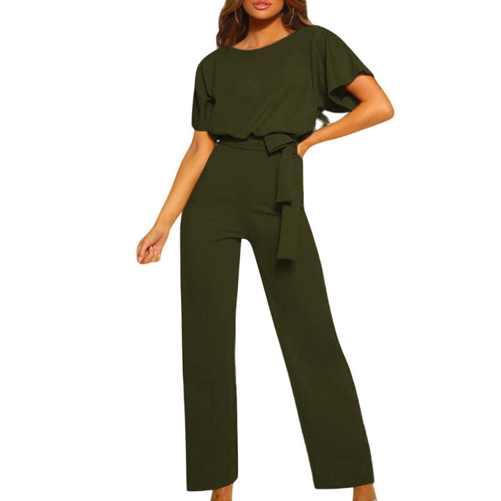 Damen elegantes Set bestehend aus fließender Bluse und weit geschnittenen Hosen Drune