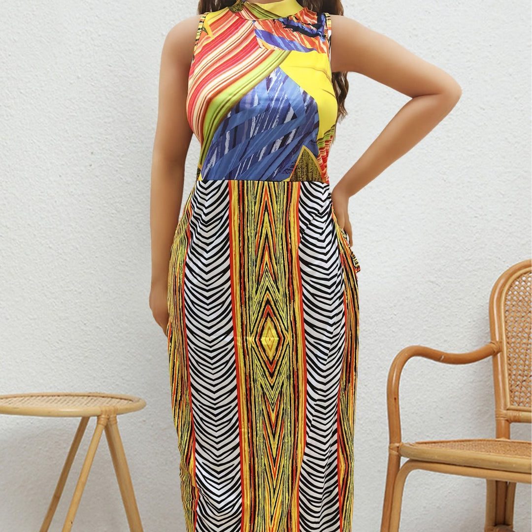 Damen Maxi-Kleid mit fröhlichem Muster Drune