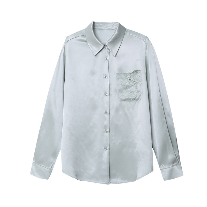 Damen lässige Bluse mit feiner Struktur und modischem Schnitt Drune