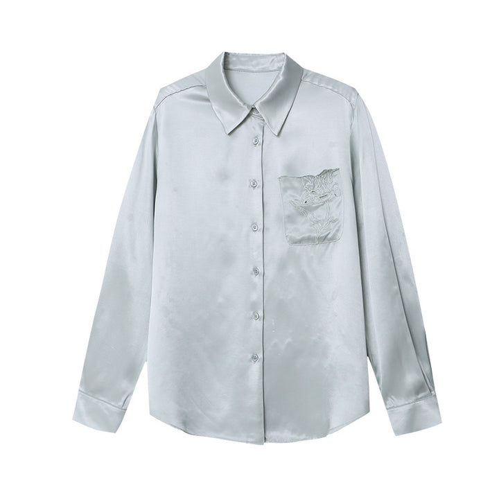 Damen lässige Bluse mit feiner Struktur und modischem Schnitt Drune