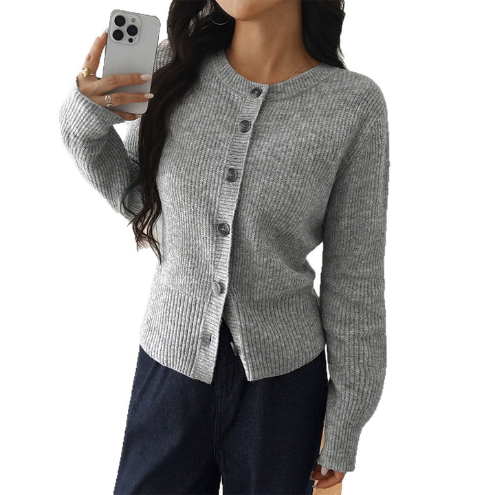 Damen Strickjacke mit Knopfleiste und voluminösen Ärmeln Drune