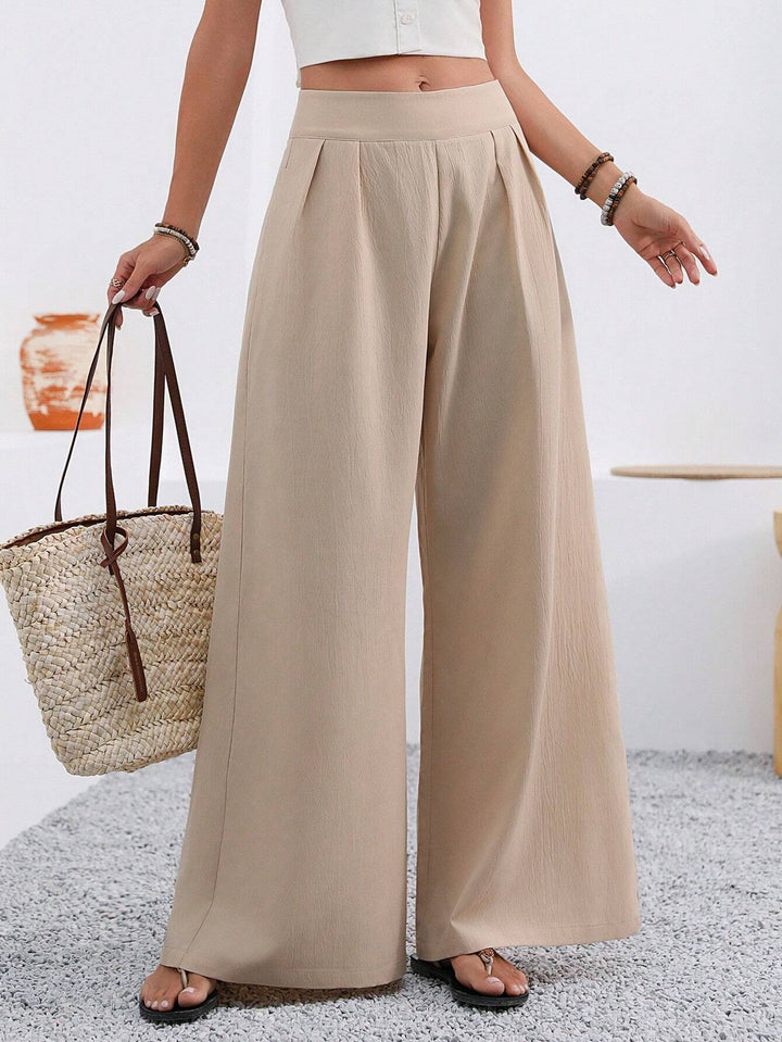 Damen Elegante und weite Bundfaltenhose Drune