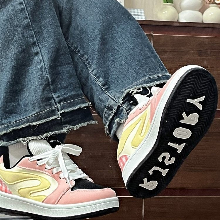 Damen Sneakers mit modischen Karodetails und atmungsaktiver Laufsohle Drune