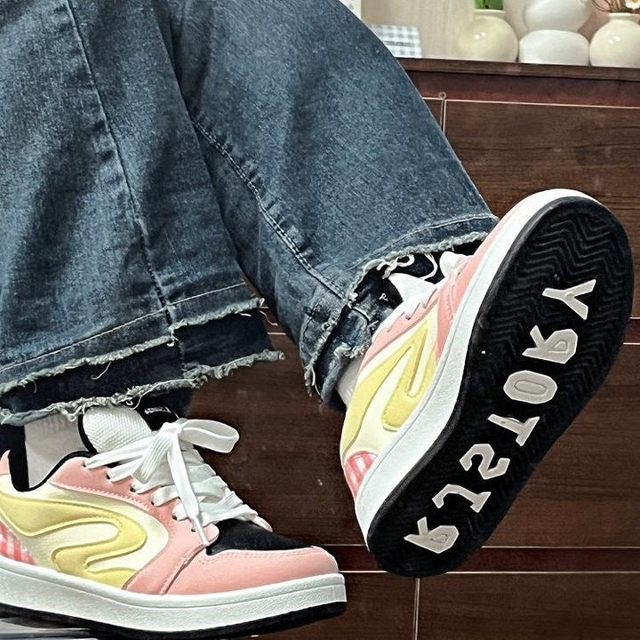 Damen Sneakers mit modischen Karodetails und atmungsaktiver Laufsohle Drune