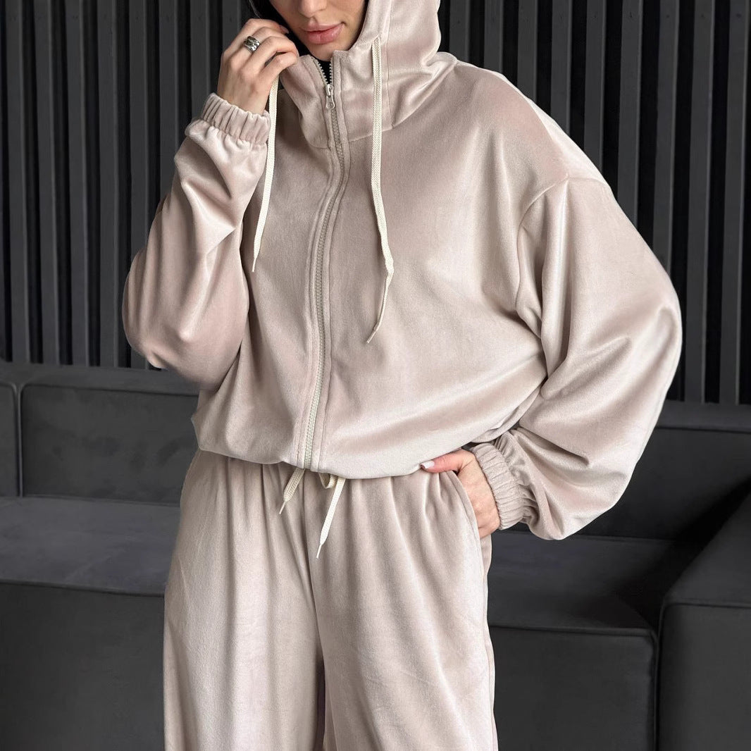 Damen Fleece-Sportanzug mit praktischen Taschen und lässigem Schnitt
