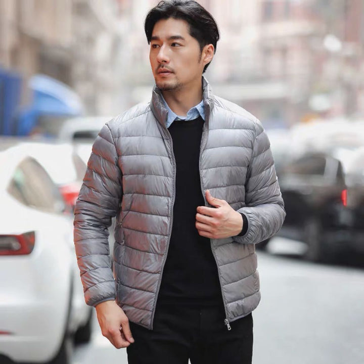 Herren Ultraleichte gesteppte Kapuzenjacke mit windabweisender Hülle und Kompaktpackfunktion Drune