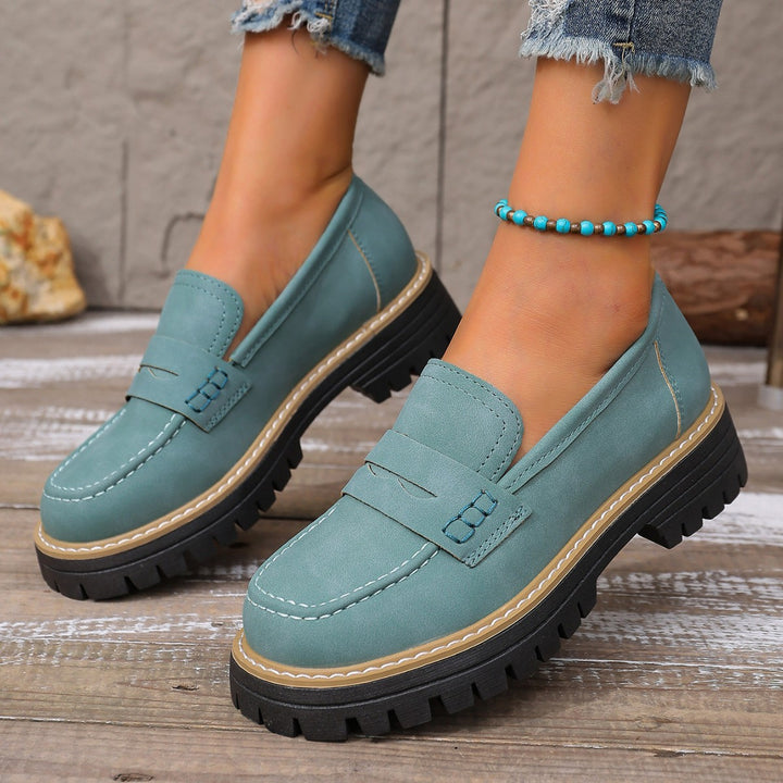 Damen Chunky-Loafer mit profilierter Gummilaufsohle und klassischem Penny-Riemen Drune
