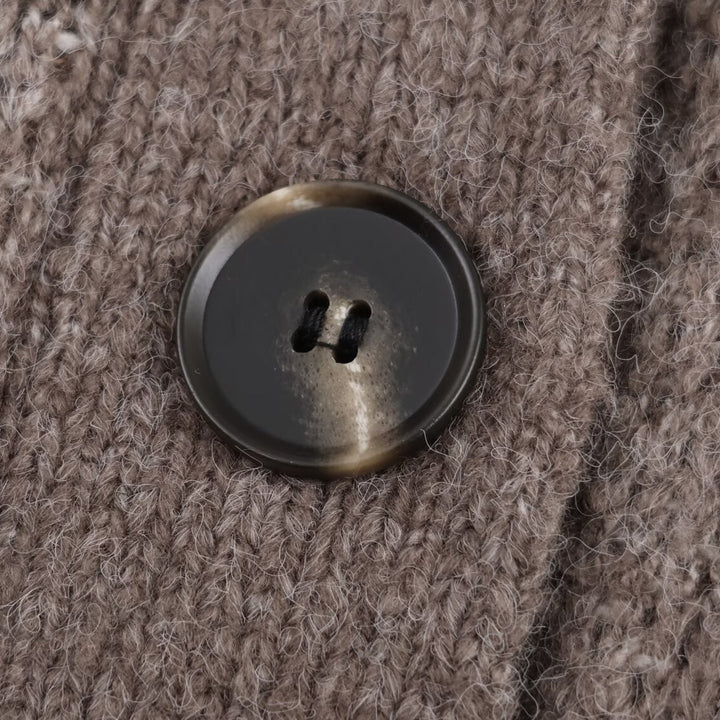 Damen Oversize-Strickcardigan mit Jacquard‑Muster und V‑Ausschnitt Drune