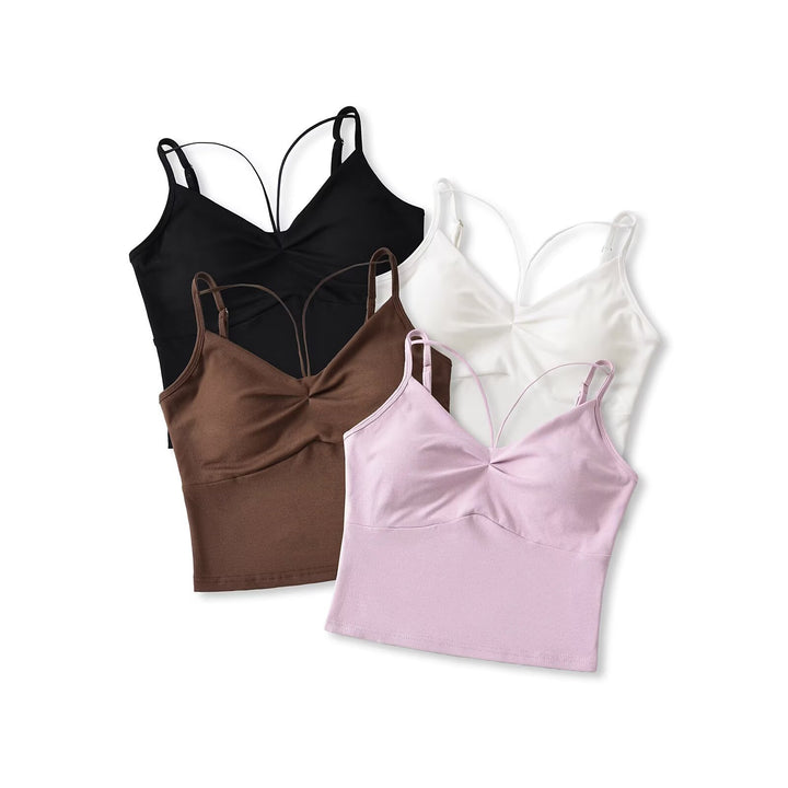 Damen elegantes Crop-Top mit verstellbaren Spaghetti-Trägern Drune