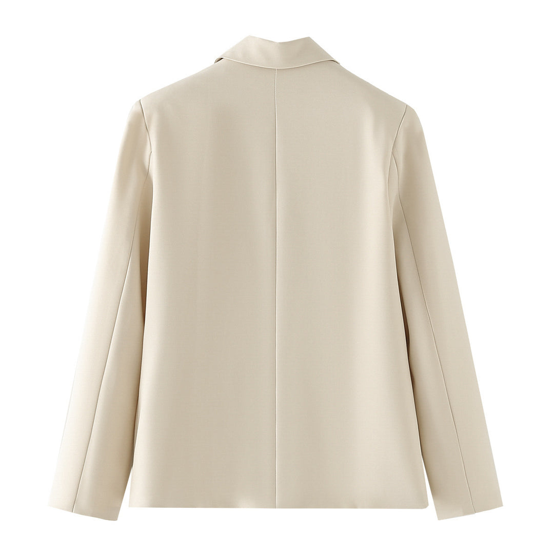 Damen nan leichter Doppelreiher-Blazer aus Strukturcrepe mit Pattentaschen und definierter Taillenform Drune