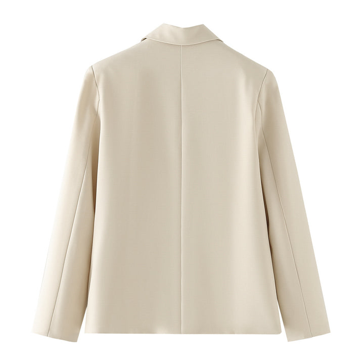 Damen nan leichter Doppelreiher-Blazer aus Strukturcrepe mit Pattentaschen und definierter Taillenform Drune