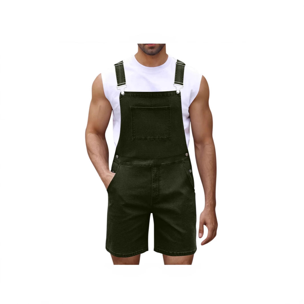Herren Lässige Denim-Latzhose Drune