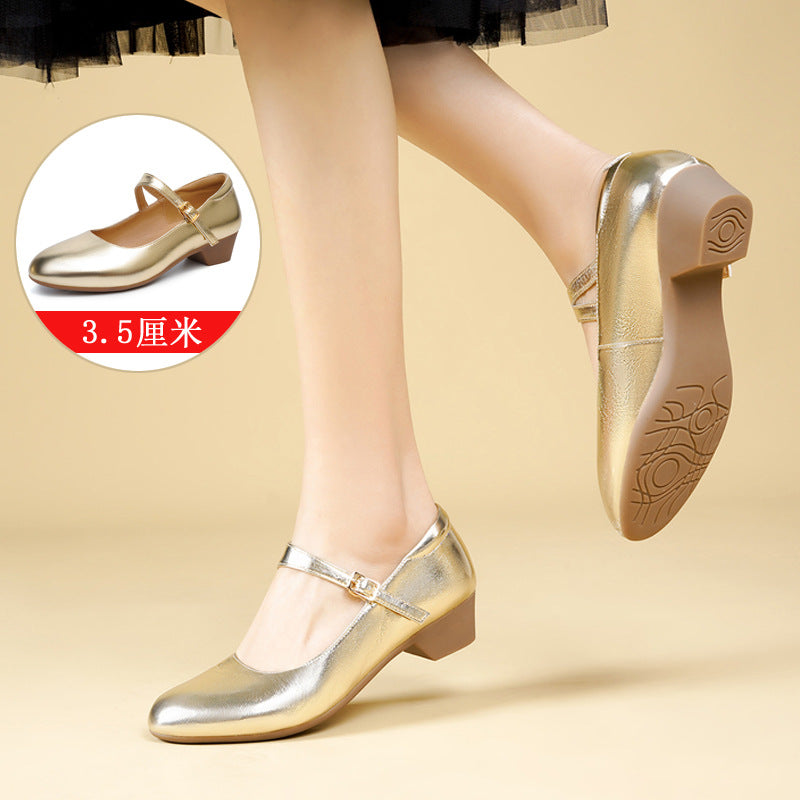 Damen Mary Jane Ballerinas mit modischer Schnalle und bequemer Sohle Drune