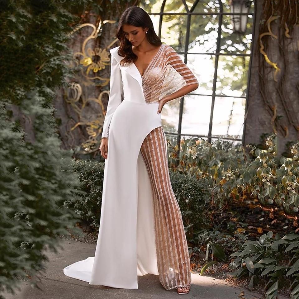 Damen Eleganter Jumpsuit mit asymmetrischem Schnitt und funkelnden Akzenten Drune
