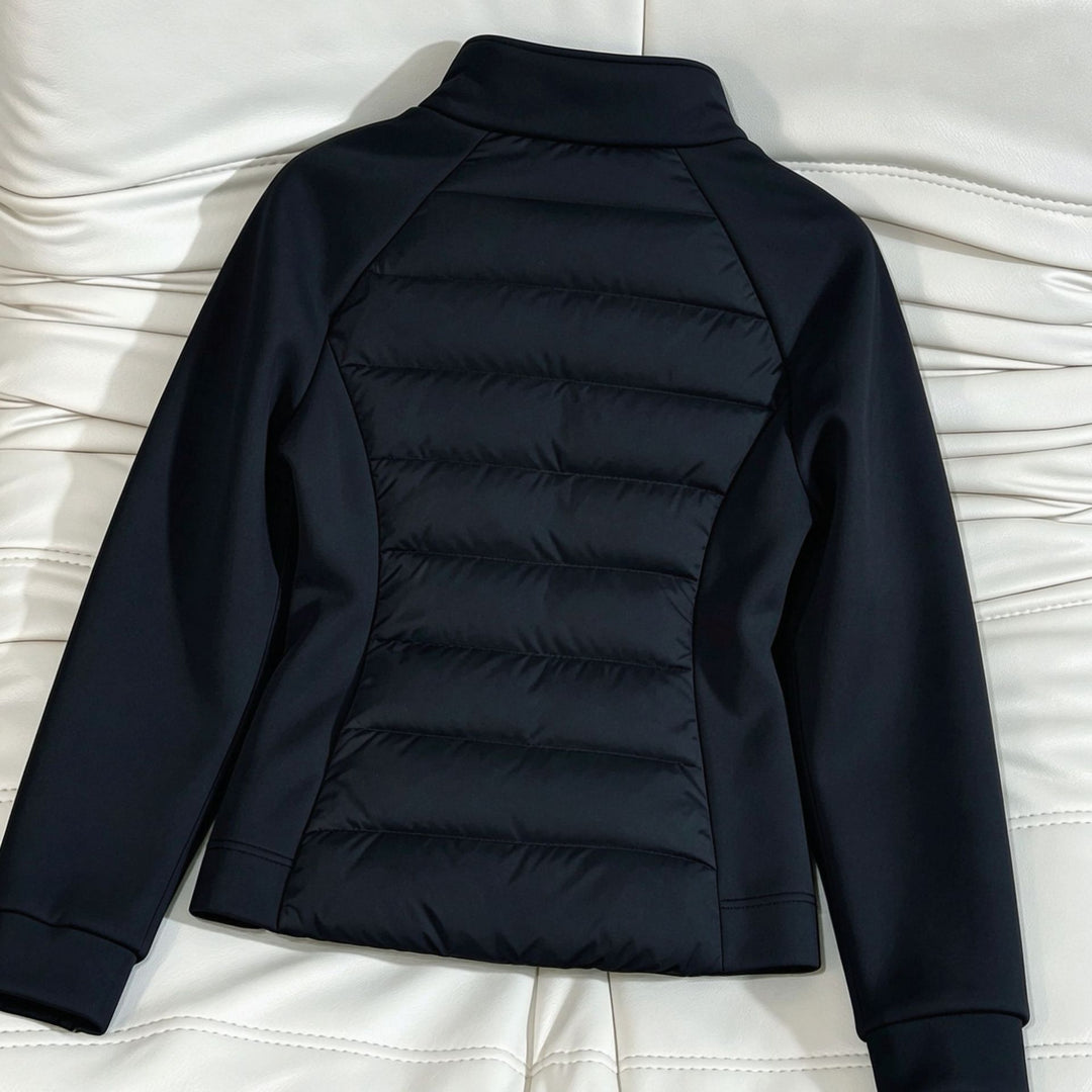 Damen nan Hybrid-Steppjacke mit wattierter Front, Raglanärmeln und hochschließendem Kragen Drune