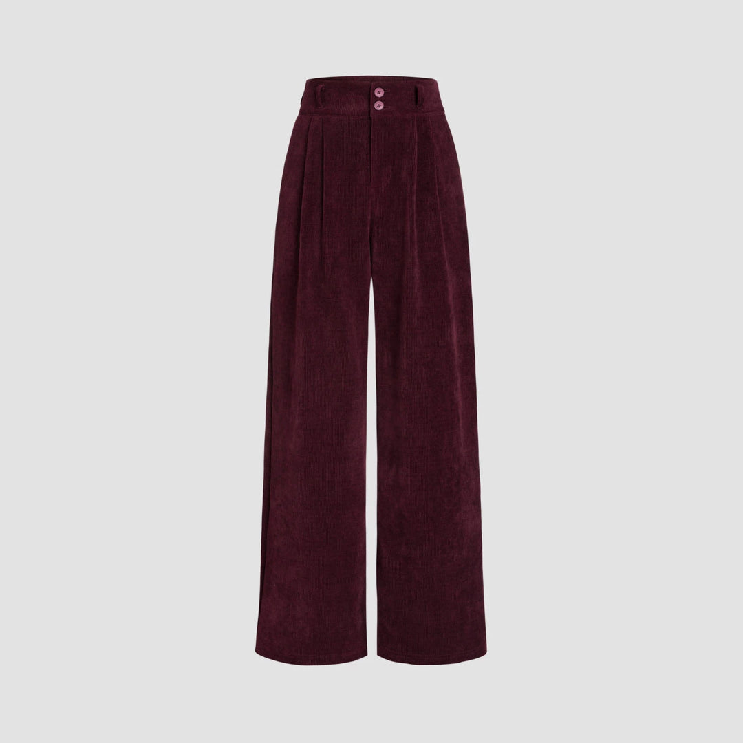 Damen Elegante und Weit geschnittene Cordhose Drune