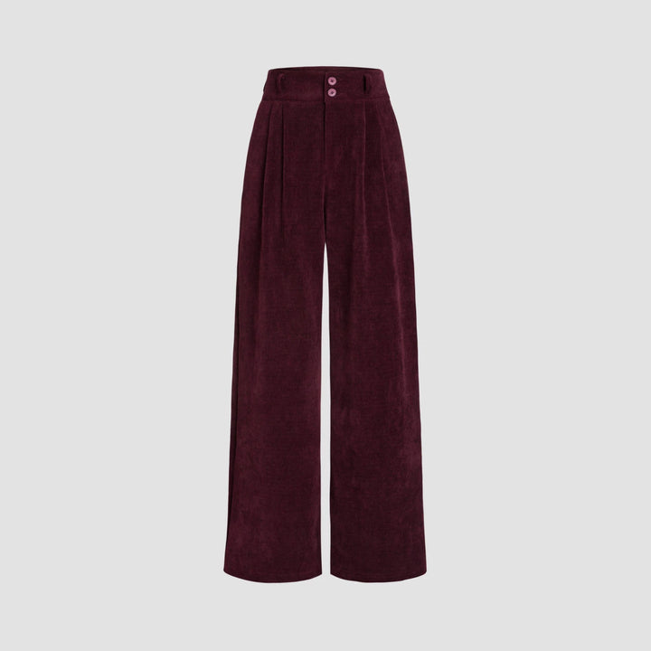 Damen Elegante und Weit geschnittene Cordhose Drune