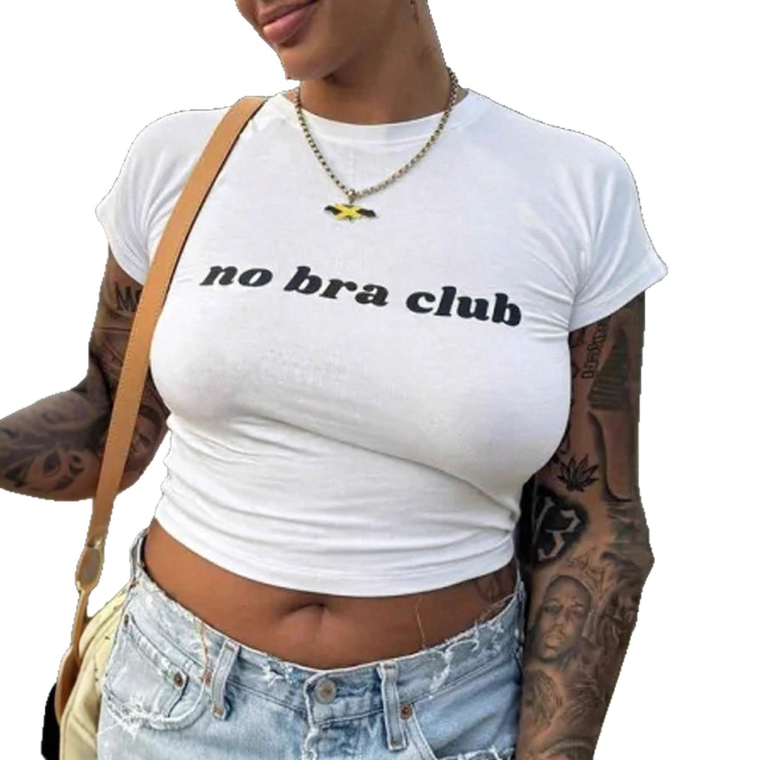 Damen T-Shirt mit frechem Schriftzug und figurbetontem Schnitt Drune