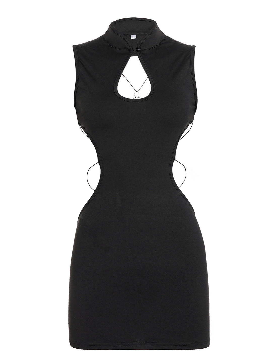 Damen bodycon Kleid mit modischem Cut-Out-Design und schickem Stehkragen Drune