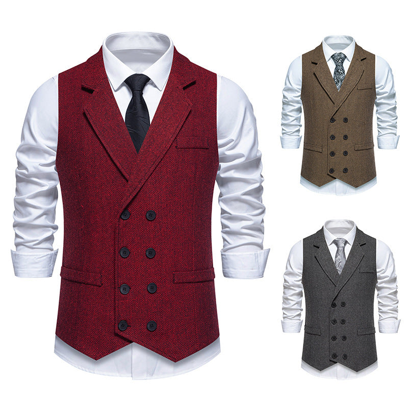 Herren elegante Weste im klassischen Fischgrätmuster Drune 1758204622