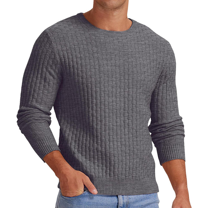 Herren strukturiertes Sweatshirt mit Rundhalsausschnitt und langem Arm Drune