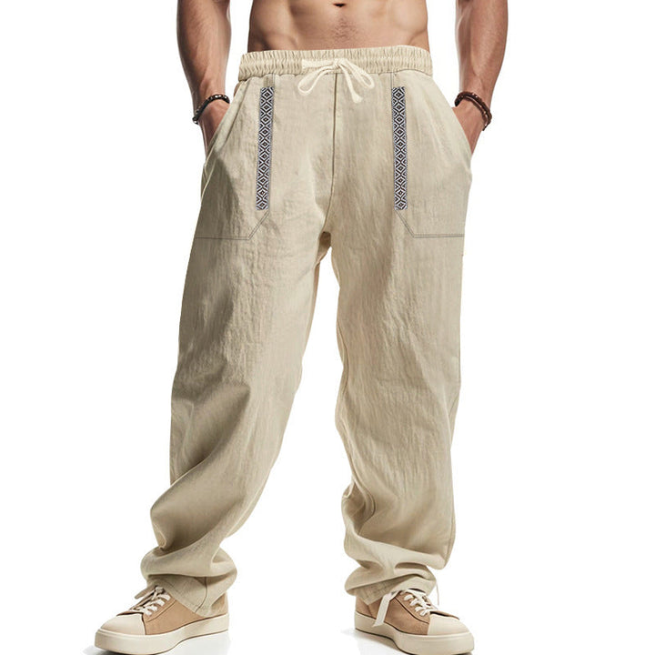 Herren lässige Cargo-Hose mit funktionalen Taschen und elastischem Bund Drune