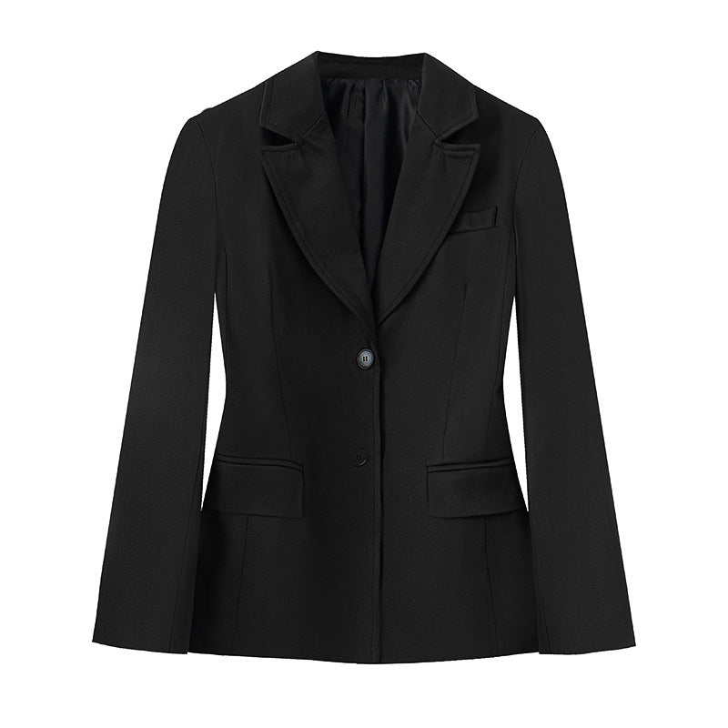 Damen nan taillierter Einreiher-Blazer mit Reverskragen, zweiknopf-Verschluss und Pattentaschen Drune